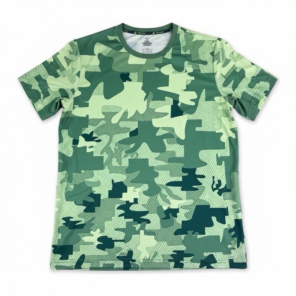 Tek Gear Dry Tek Digital Camo Performance T Shirt Mens XL Green Moisture Wicking